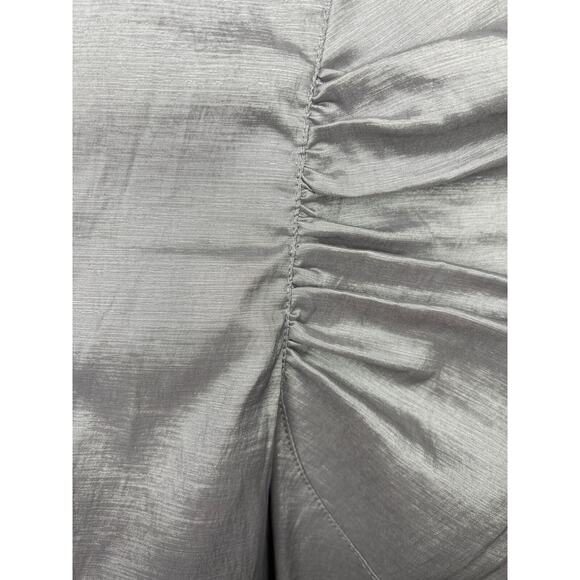 Adrianna Papell Size 10 Silver Gray Rosette Cocktail Dress Evening Sheath - Picture 9 of 13